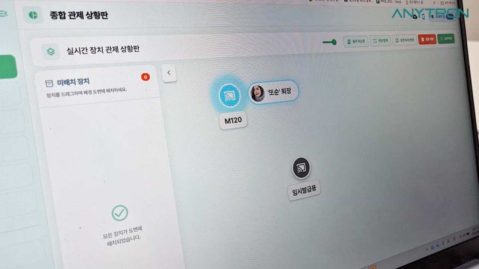 애니트론 RFID 출입통제 시스템 관제 상황판